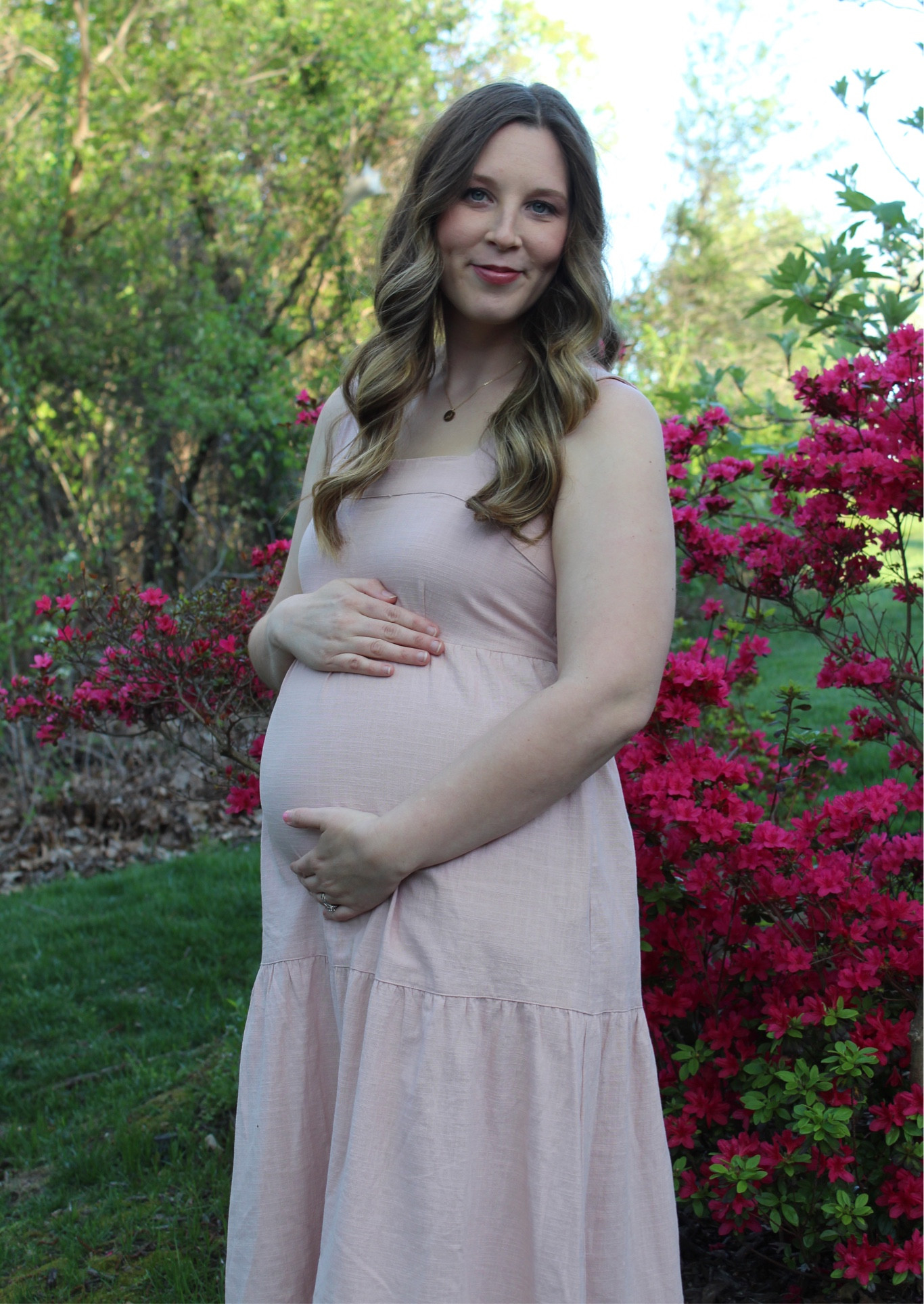 Pink summer maternity dress perfect for a growing bump! Use code: alyssasangle25 to save! 

#LTKbump #LTKstyletip #LTKbeauty