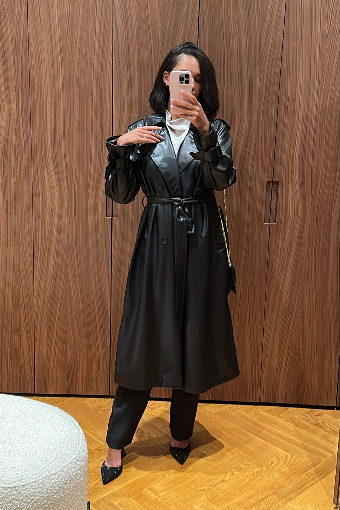 black leather trench + sparkly shoes 🖤

#LTKSeasonal #LTKshoecrush #LTKsalealert