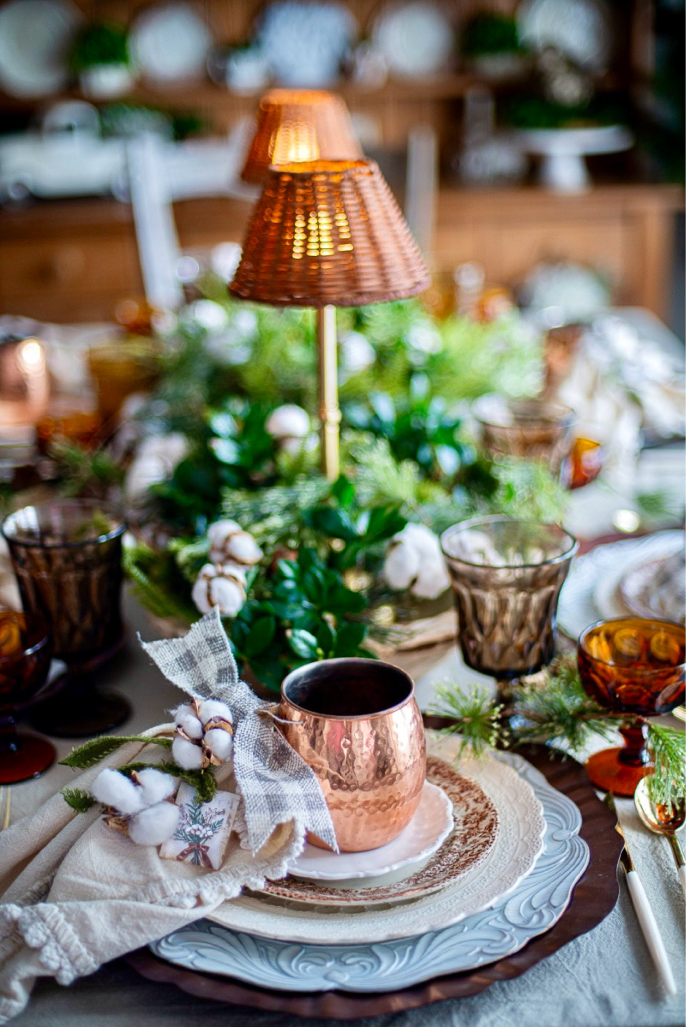 ✨ Cozy Winter Tablescape Finds ✨

Bringing warmth to winter with layered textures, rich tones, and elegant details! This tablescape is all about creating a cozy yet refined setting with:

❄️ Hammered Copper Mugs – perfect for sipping something warm
❄️ Layered Dinnerware – mixing textures for a timeless look
❄️ Rattan Table Lamp – adding soft, ambient lighting
❄️ Cotton & Burlap Napkin Accents – a natural winter touch
❄️ Amber Glassware – vintage-inspired warmth

Tap to shop these winter table essentials through my LTK! [Insert LTK link]

#CozyWinterDecor #WinterTablescape #LTKhome #SeasonalEntertaining #EffortlessElegance