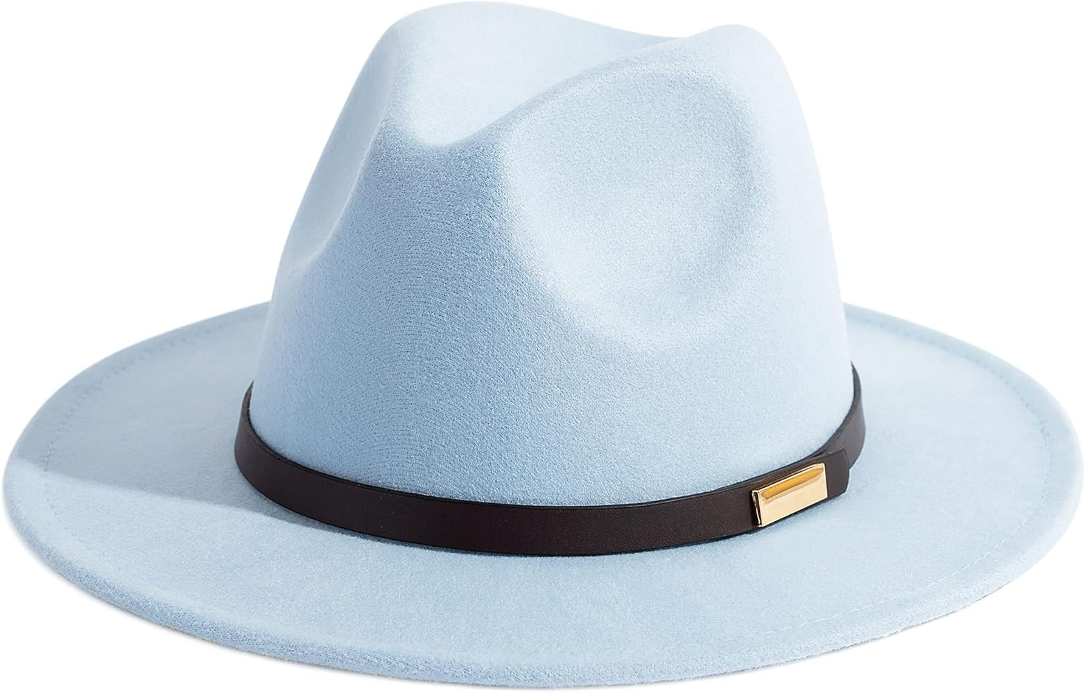 Gossifan Fedora Hats for Men Wide Brim Panama Hat with Classic Belt | Amazon (US)
