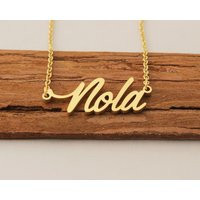 Custom Name Necklace, Nola Gold Plated Necklace With Name, Personalized Jewelry Party Gift For Her | Etsy (US)