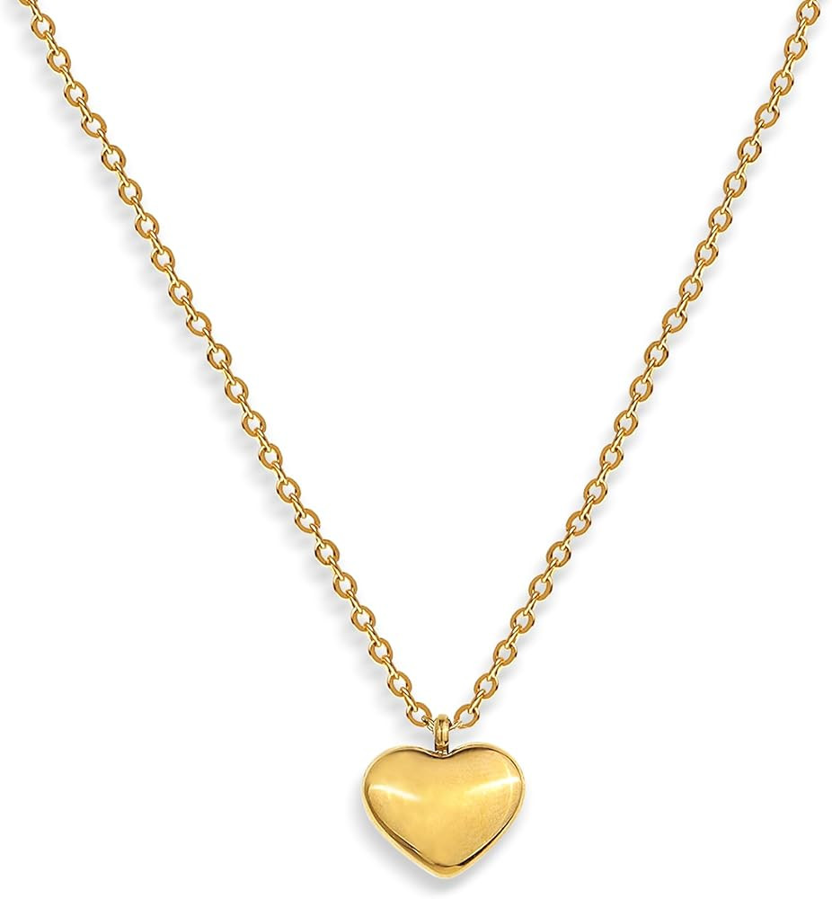 Jean Beau Small Heart Dangle Choker Necklace for Women, Valentine Dainty Cute Statement Puffy Lov... | Amazon (US)