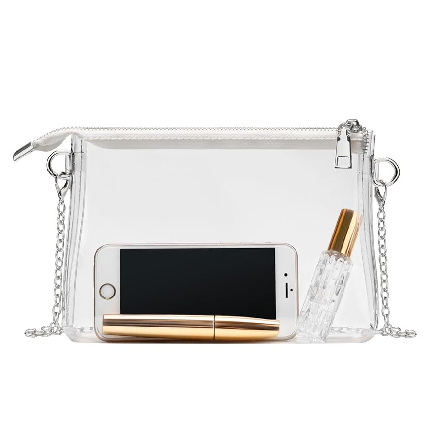 Clear Purse for Women - Stadium Approved Small Crossbody Bag with Zipper, Clear Stadium Bag for C... | Amazon (US)
