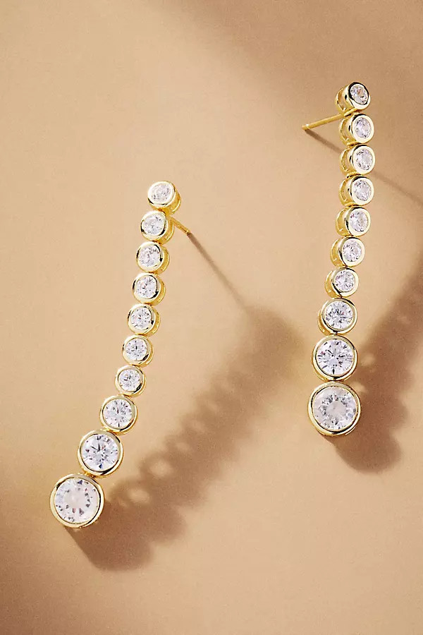 Bezel-Set Crystal Drop Earrings | Anthropologie (US)