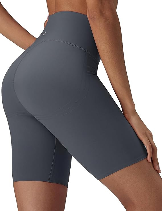baleaf Sweatleaf Womens Biker Shorts, 8" Long High Waist Tummy Control Butt Lifting Yoga Workout ... | Amazon (US)