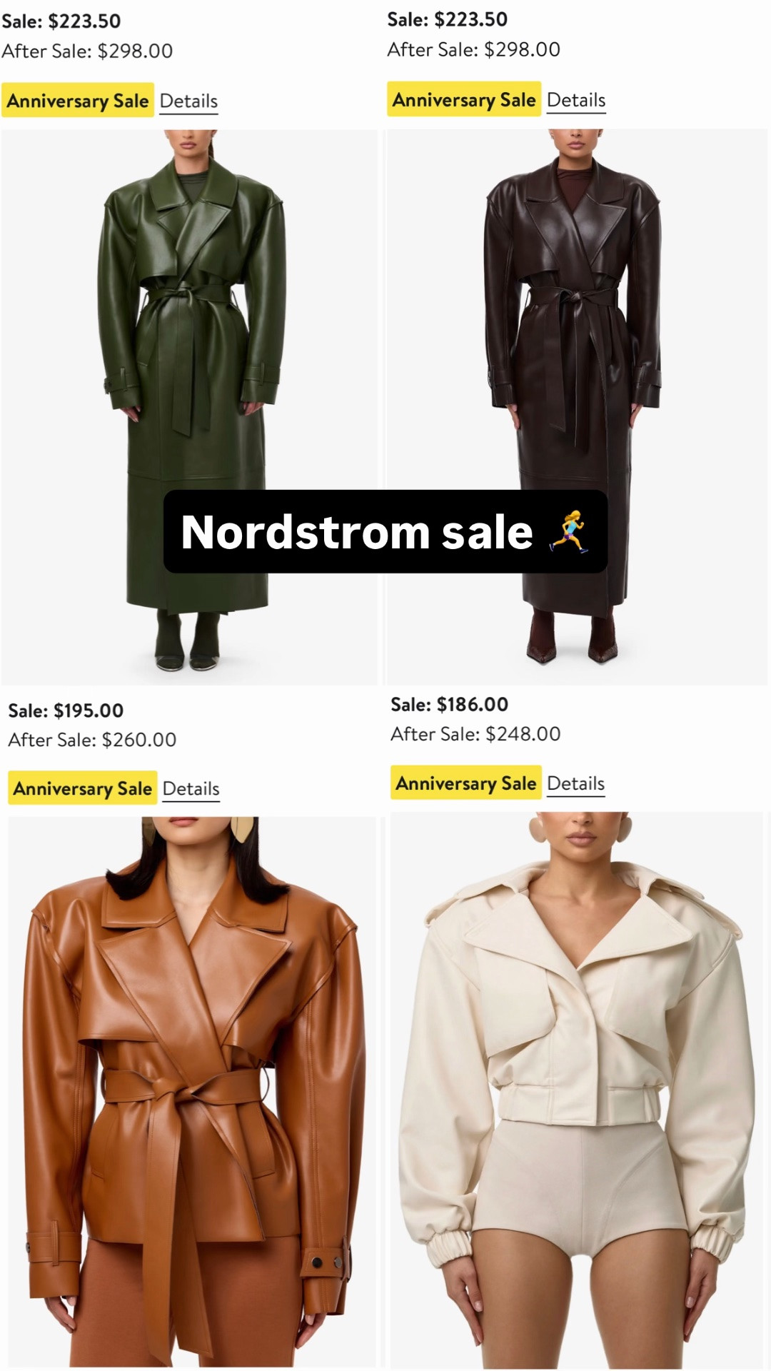 Faux Leather Crop Trench Coat