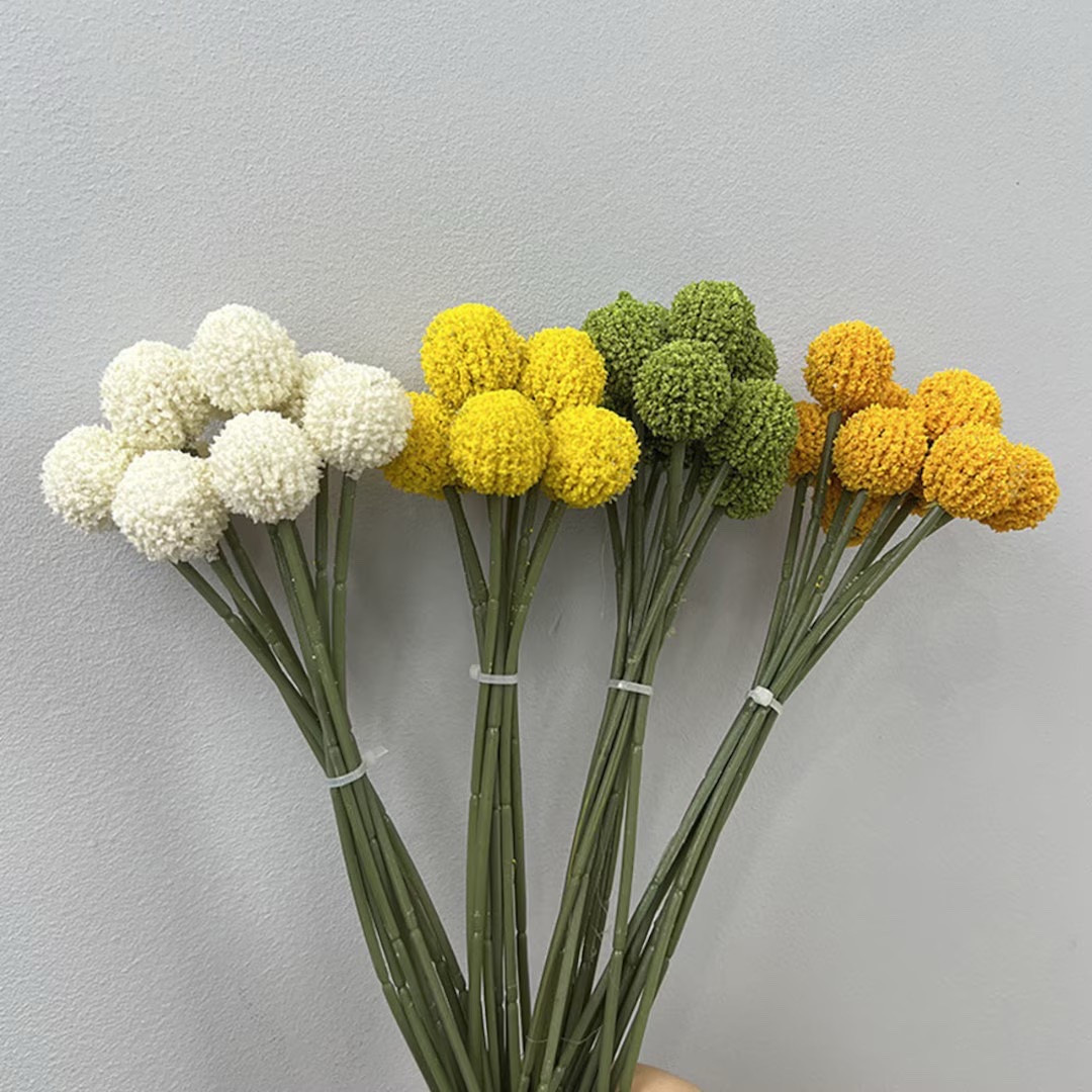 These bright yellow billy balls bring cheerful color and modern charm to any arrangement—without the worry of wilting. Designed to closely mimic real craspedia, each stem has a clean, uniform shape that’s perfect for vase filling, wedding décor, or DIY floral projects. Long-lasting and maintenance-free, they’re an easy way to add playful texture and sunshine to your space year-round.

#LTKhome #LTKfinds #EtsyDecor #Craspedia #BillyBalls #ArtificialFlowers #FloralDecor #WeddingDecor #VaseStyling #DIYFlorals

#LTKWedding #LTKSeasonal #LTKHome