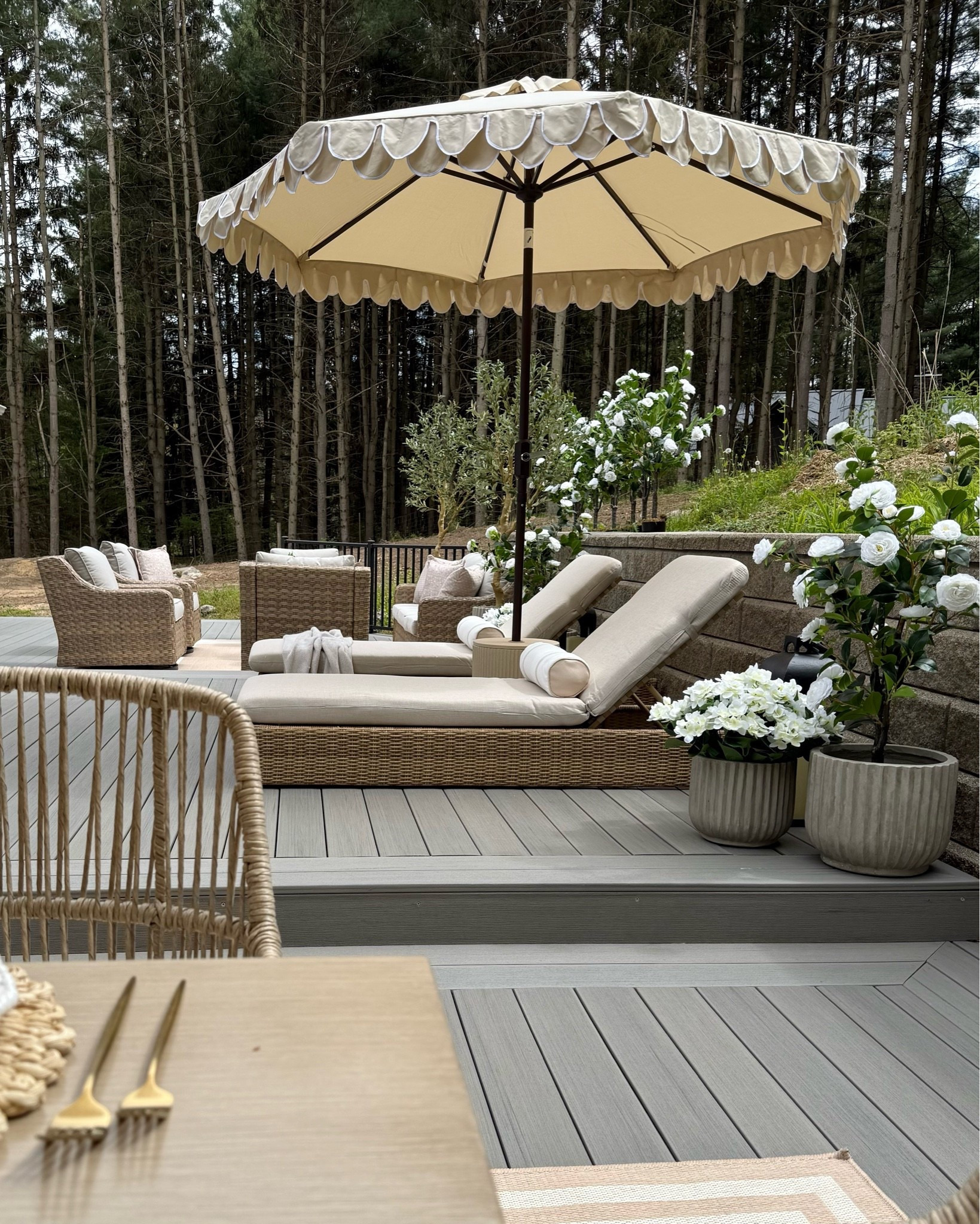 #ad  Outdoor Living But Make It Cozy

Wayfair understood the assignment for outdoor season. ✨ The scalloped umbrella, woven loungers, and cozy neutral seating instantly give our backyard that calm, vacation-at-home feel. Every layer feels warm, timeless, and effortlessly styled for slow summer mornings and long evenings outside. ☀️

@Wayfair #wayfair #wayfairpartner #outdoorliving

outdoor living | patio decor | backyard inspiration | outdoor furniture | patio styling | summer hosting | neutral decor | cozy patio | scalloped umbrella | outdoor dining | patio season | backyard oasis | woven chairs | outdoor entertaining | luxury outdoor living | deck decor | patio refresh | outdoor aesthetic | resort style patio | backyard setup | outdoor lounge | neutral outdoor decor | summer patio | outdoor finds | elegant outdoor spaces

#LTKHome #LTKSaleAlert #LTKSeasonal