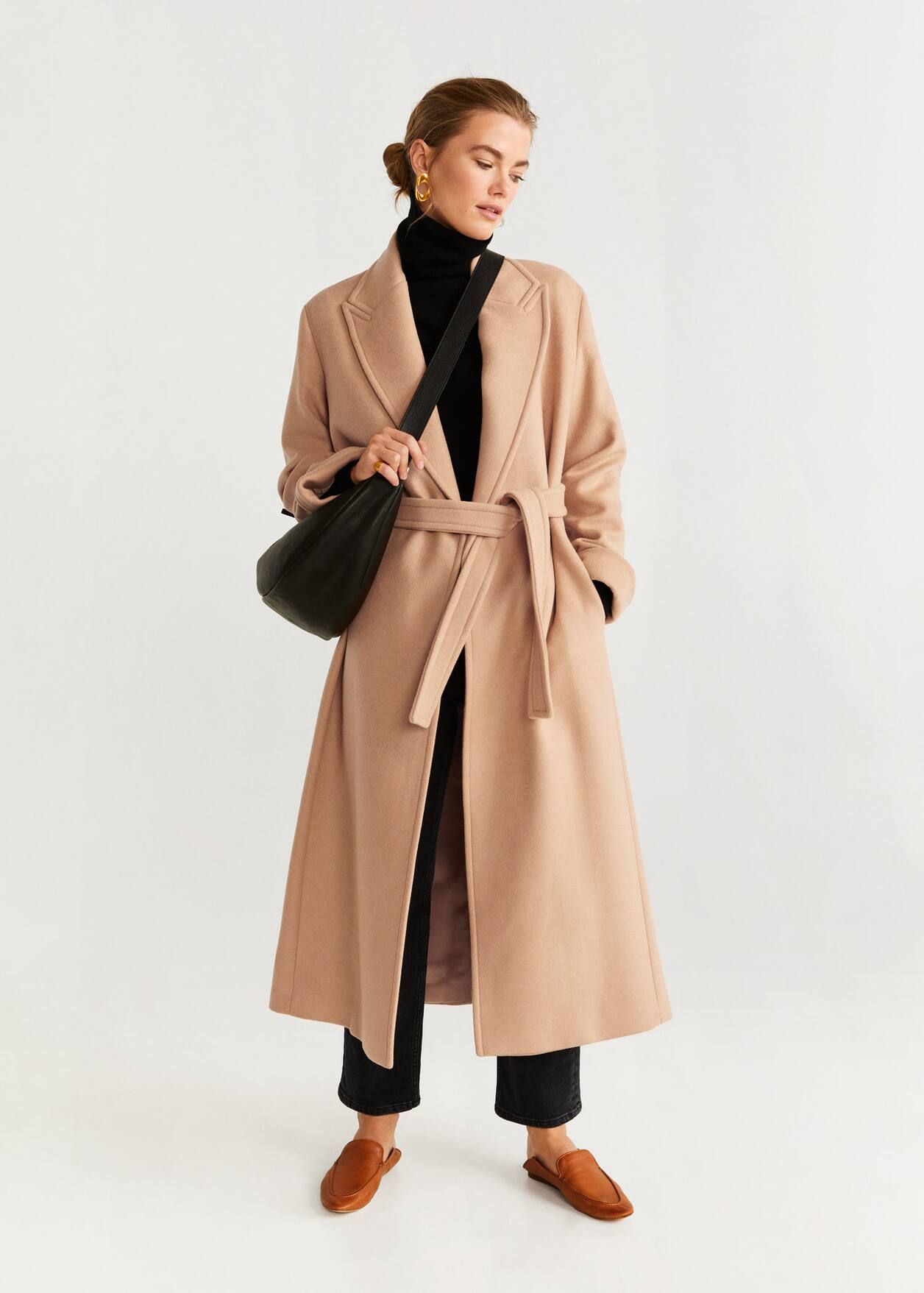 Belted wool coat | MANGO (UK)