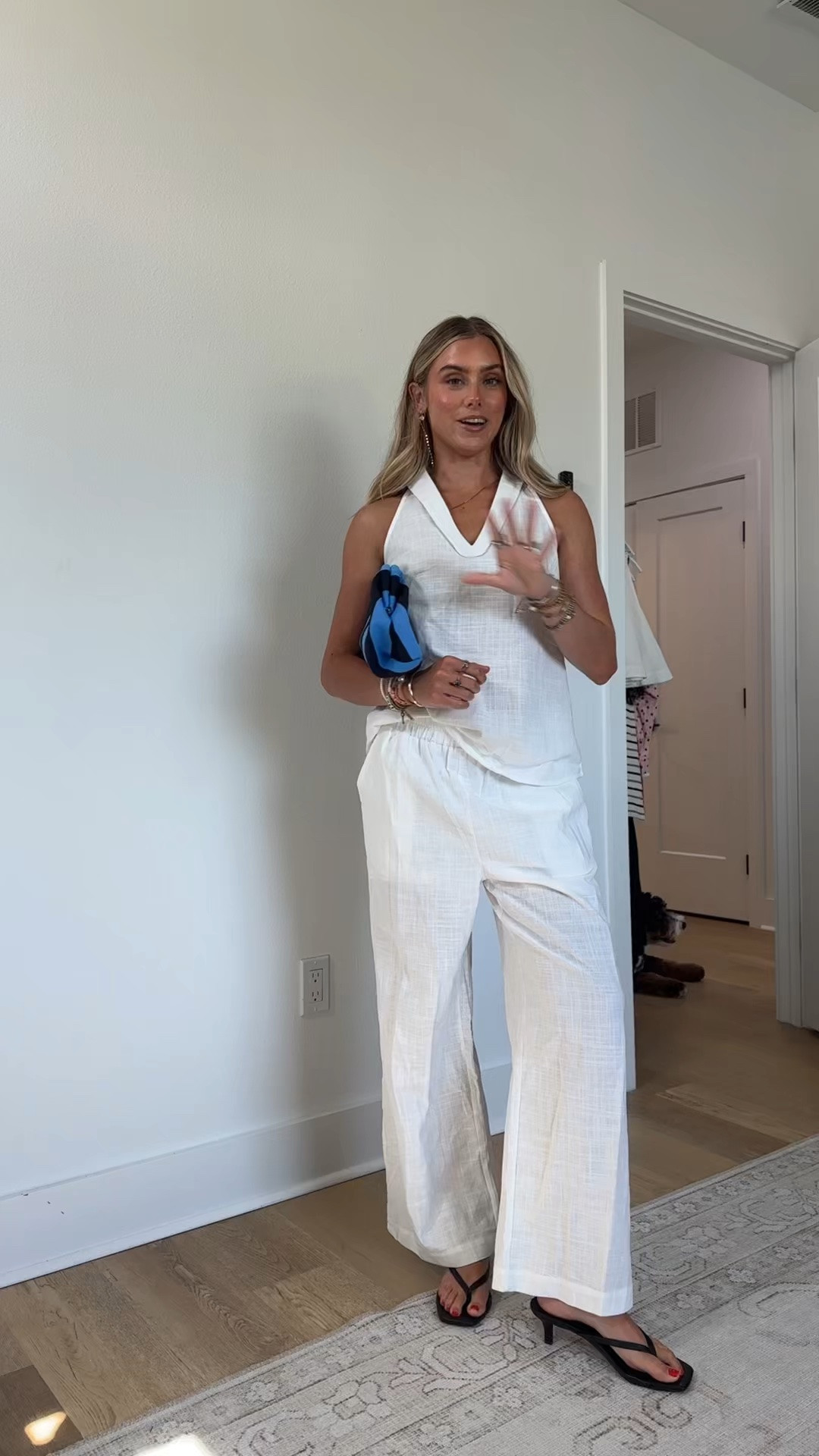 Amazon size small Women's 2 Piece Denim Outfits, Minimalist Halter Neck Top and High Waisted Wide Leg Pant Casual Travel Matching Set

#LTKootd #LTKSaleAlert #LTKSeasonal