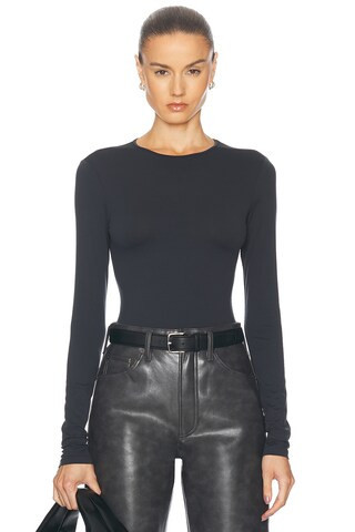 AGOLDE Aura Long Sleeve Bodysuit in Black | FWRD 