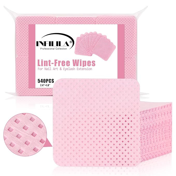 NXJ INFILILA Lint Free Nail Wipes, 540PCS Non-Woven Fabric Dry Nail Prep Wipes, Absorbent Acetone... | Amazon (US)