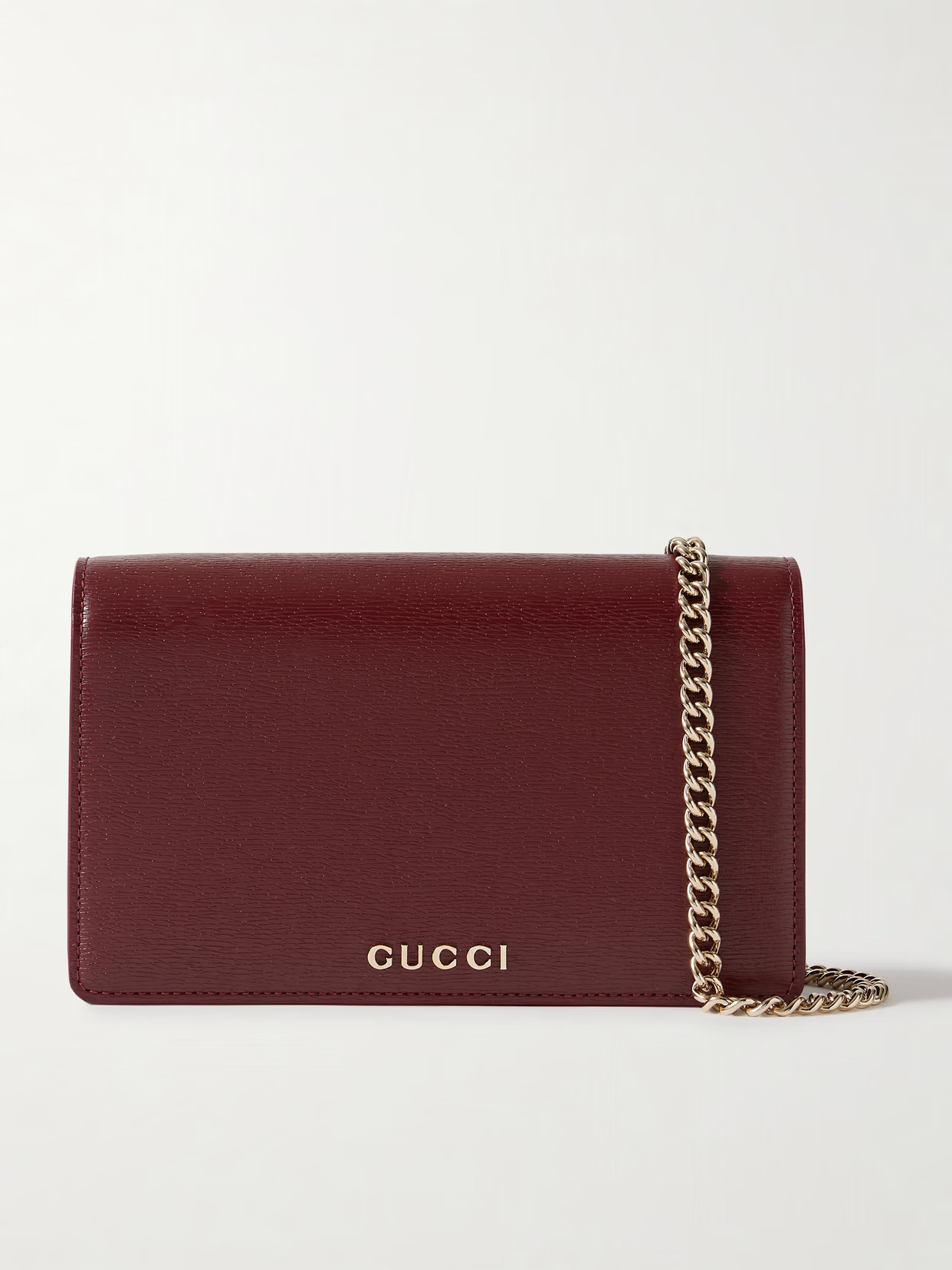 Gucci - Textured-leather Wallet - Burgundy | NET-A-PORTER (US)