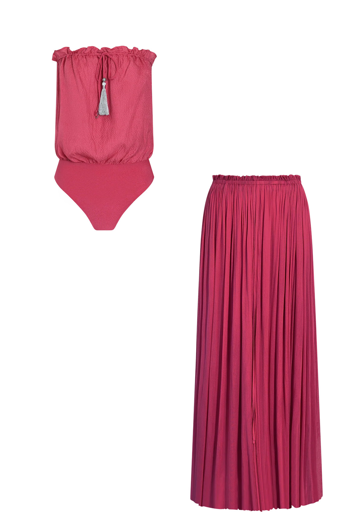 Pink Silk Bandeau Set | HANNE BLOCH | HANNE BLOCH