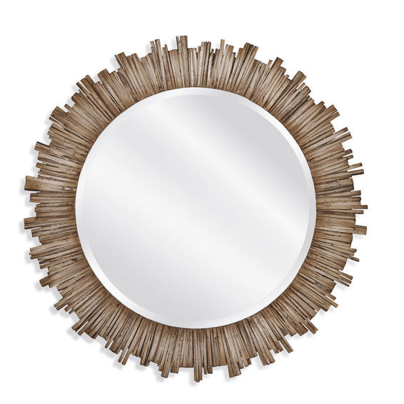Circular Wooden Slats Mirror | Shades of Light