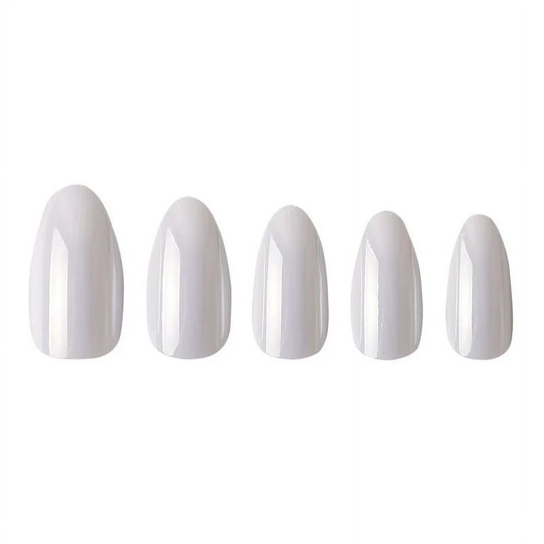 PaintLab Reusable Press-on Gel Nails Kit, Almond Shape, Glossy Glazed White, 24 Count | Walmart (US)