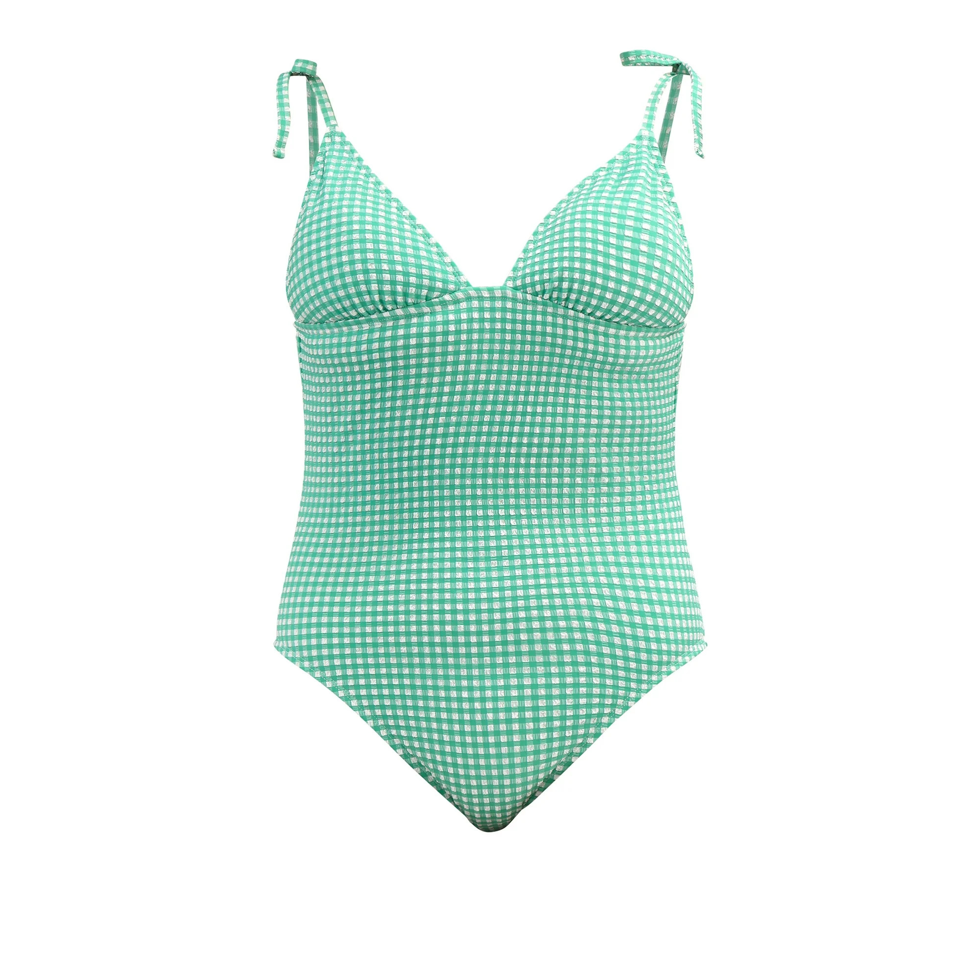 Time and Tru Women's and Women's Plus Gingham One Piece Swimsuit, Sizes XS-3X | Walmart (US)