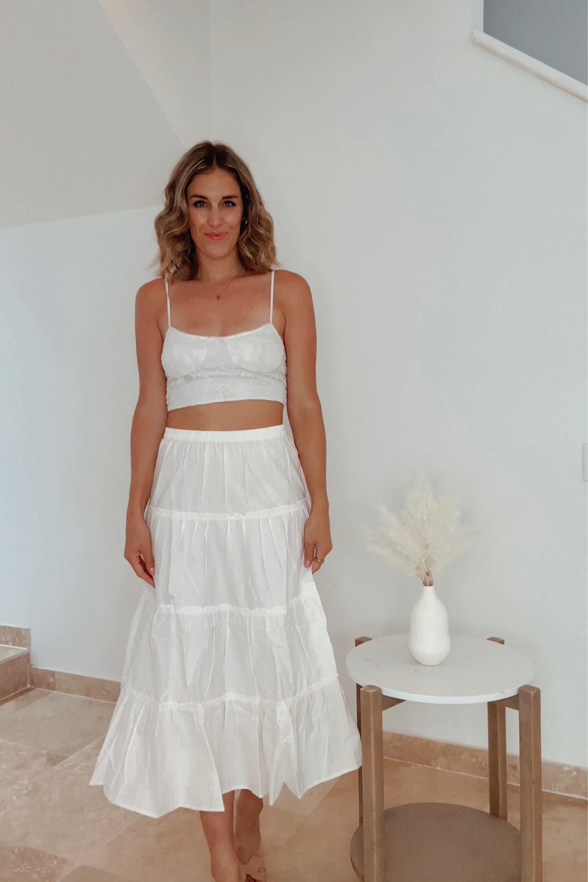 Summer white maxi skirt 