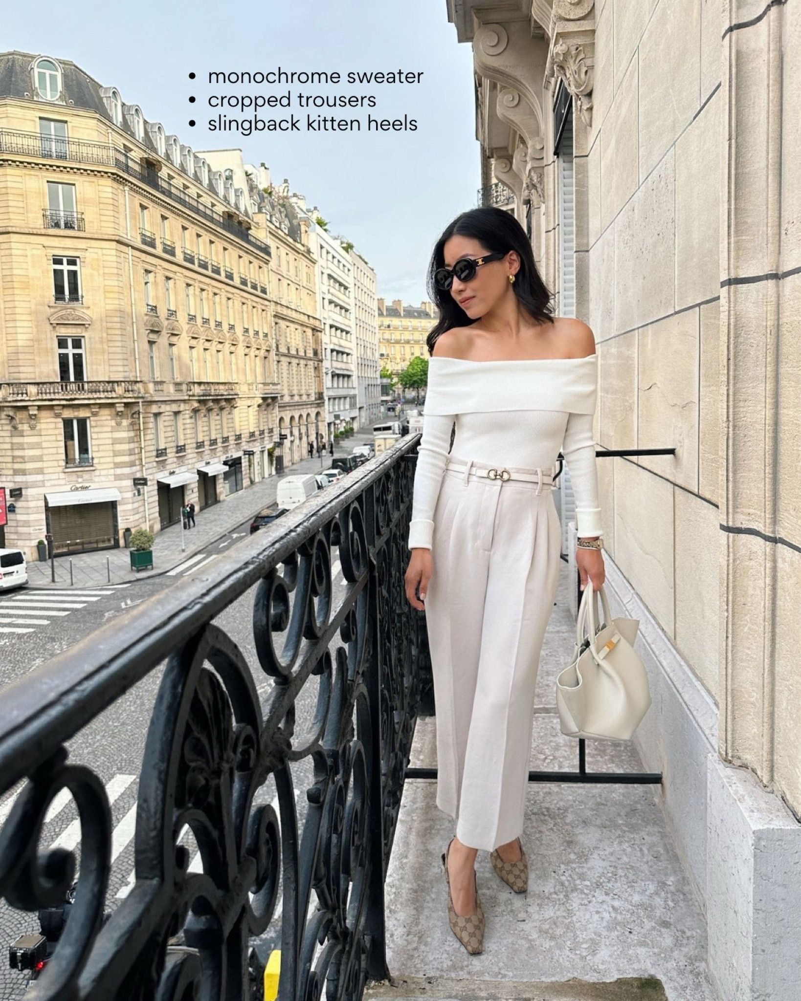 Chic, elegant outfit in petite friendly drape pants

• Aritzia effortless pants in cropped - 0 regular (older color)

Their size 00 fits a 24” waist and is snug on me, 0 fits a 25.5” waist and is a little more comfy for me

• Aritzia Nola sweater xxs - the sleeves are long so I have them folded up

• Edited pieces mini belt xxs (www.editedpieces.com)

• Demellier bag 

• Gucci heels 35 

• celine Sunglasses

Petite friendly, spring outfits, white neutrals 


#LTKPetite #LTKFindsUnder100 #LTKSeasonal