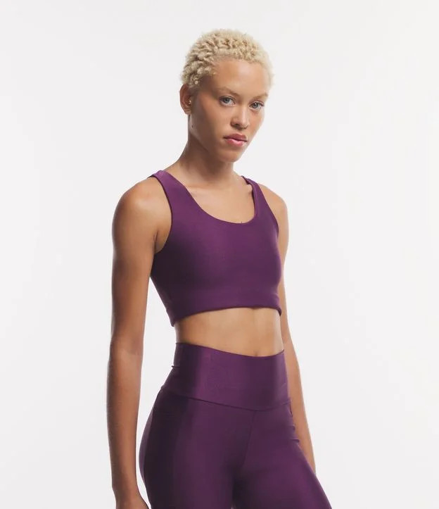 Top Esportivo em Poliamida Canelado Roxo | Renner (BR)