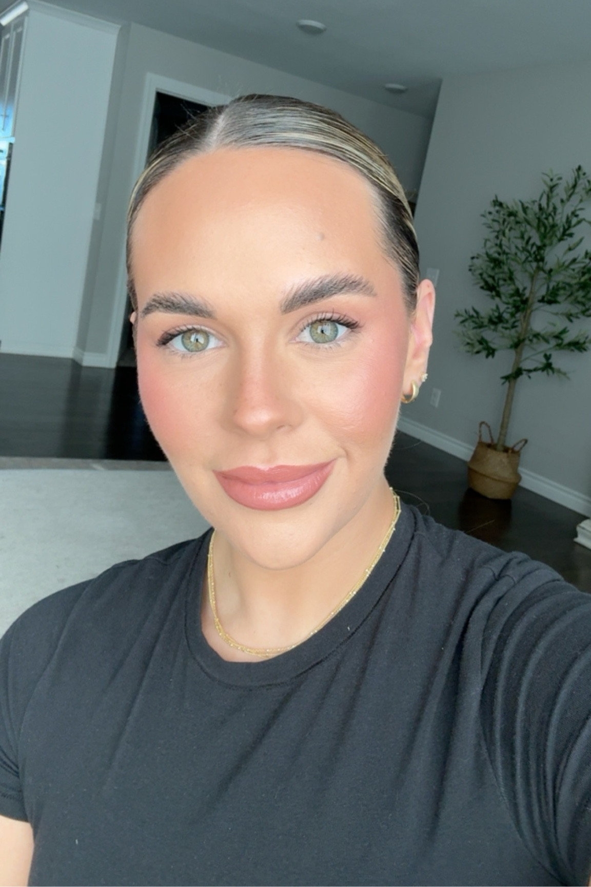 Full face drugstore makeup
