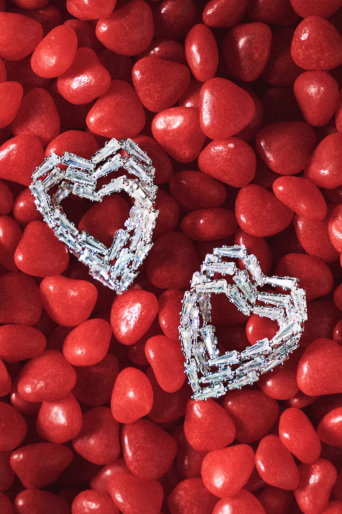 Layered Crystal Heart Earrings | Anthropologie (US)