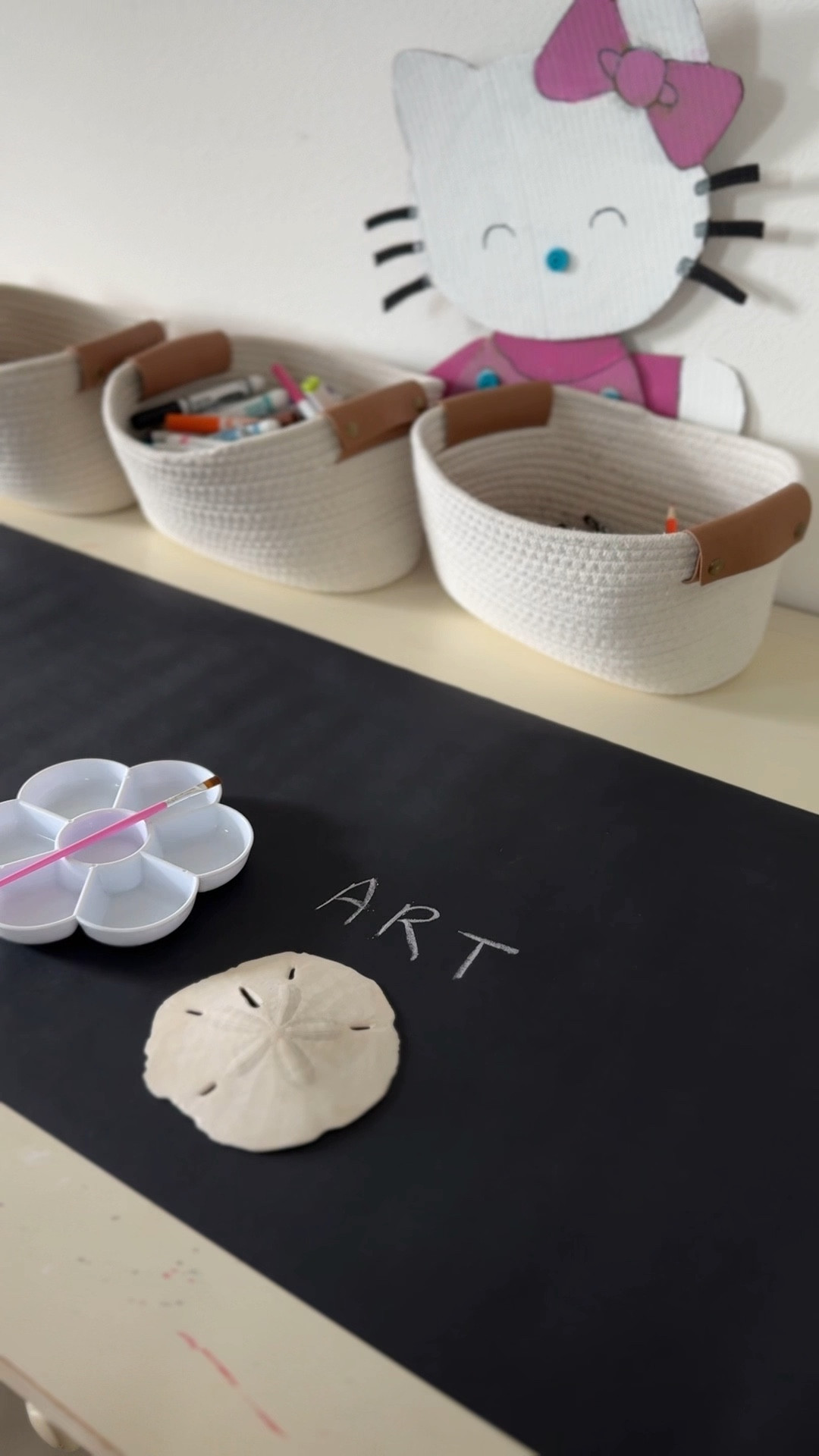 ✨ Friday Fix It ✨
This week’s project was giving new life to a hand-me-down Pottery Barn art table for my daughter. A little sanding + spray paint and suddenly she has her own creative zone. 🎨

The best part? It has a built-in paper roll holder 🙌 and drawers to stash markers, glue, and all the tiny things. You can buy this table new with better color chair options now lol

She gets her art space, and I get my countertops back. Win-win. 💕
Linking the paint and the fuzzy feet I used. I used 2 cans for chairs.

#FridayFixIt #DIYHomeProjects #KidFriendlySpaces #ArtTableMakeover #PotteryBarnKids 

#LTKKids #LTKHome