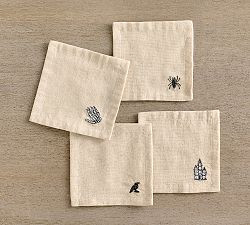 Halloween Icon Embroidered Cocktail Napkins - Mixed Set of 4 | Pottery Barn (US)