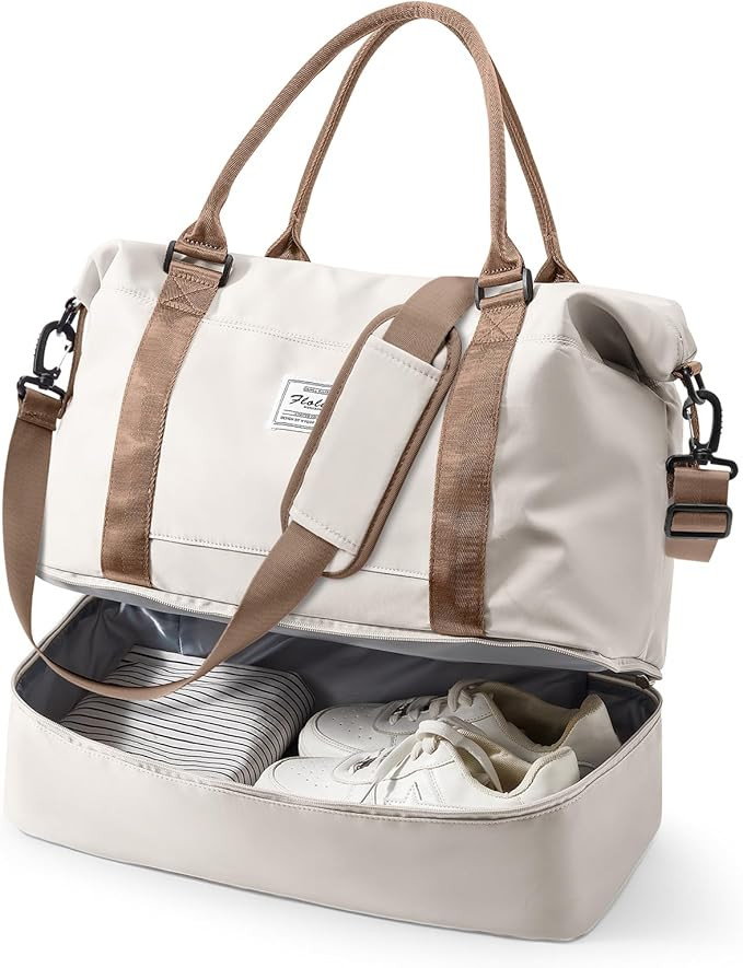 Travel Duffel Bag, 18x14x8 Inches Travel Bag Spirit with Shoes Compartment, Weekender Overnight B... | Amazon (US)