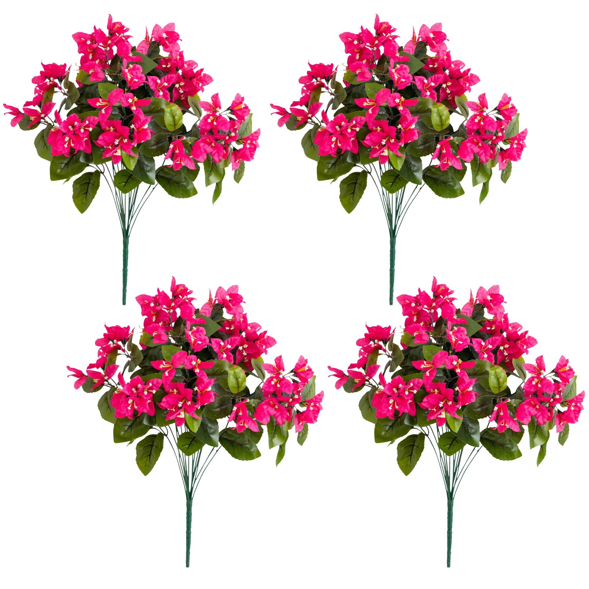 19In. UV Resistant Artificial Bougainvillea Bush (Indoor/Outdoor) - Set Of 4 | Wayfair North America