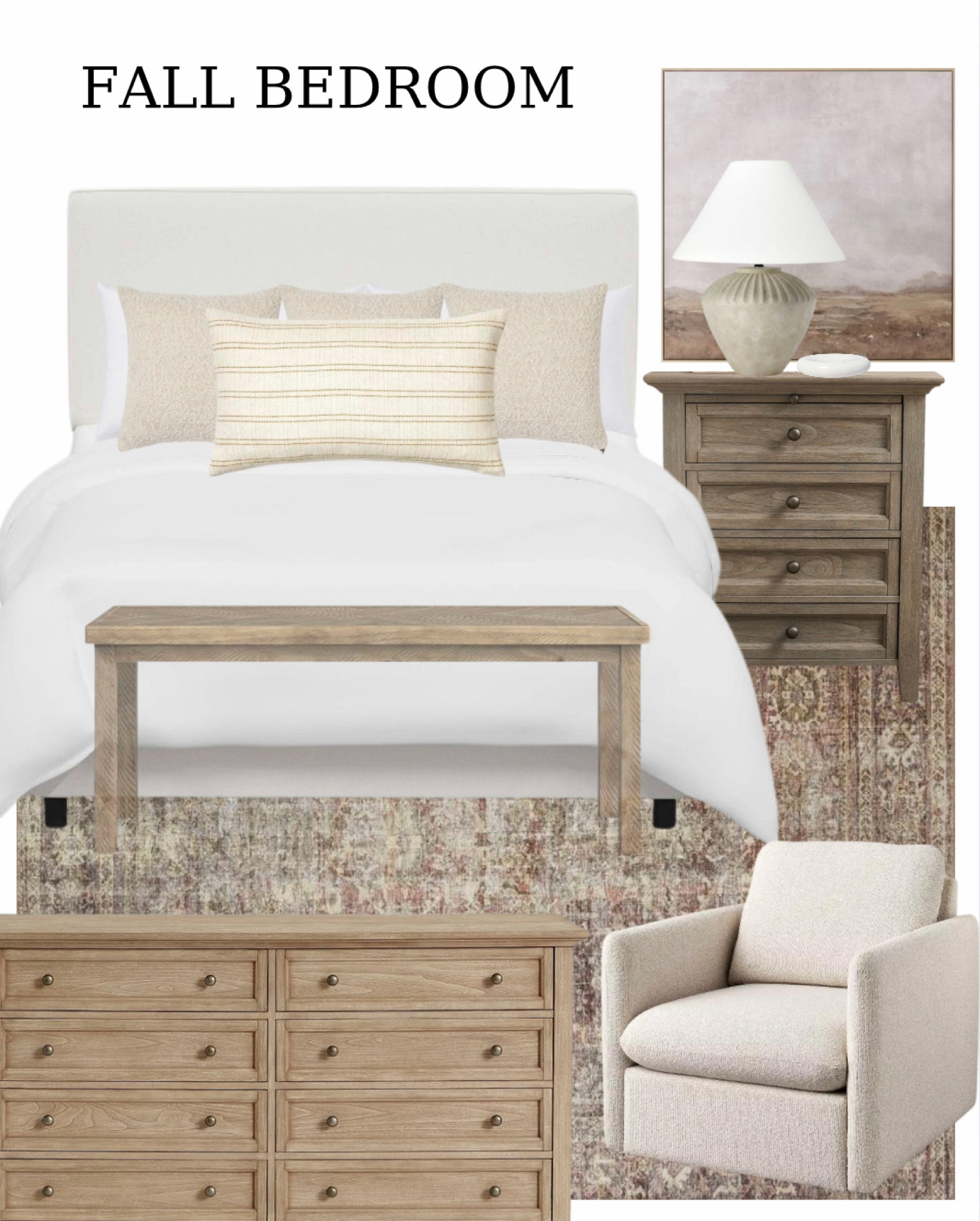 Get these bed room finds up to  50% off! Scroll below to shop the sale and to design the bedroom of your dreams ✨
 
Fall bedroom, fall decor,  bedroom decor, neutral bedroom, neutral home, neutral decor, bedroom, linen bedframe, wooden nightstand, wooden dresser, bedroom dresser, table lamp, wooden bench, Boucle chair, beige chair, area rug, Amber Lewis rug, wall prints, wall art, pottery barn, studio McGee, target, #LTKunder100#LTKSpringSale#LTKsalealert #LTKhome

#LTKHome #LTKSeasonal #LTKOver40

#LTKHome #LTKFallSale #LTKStyleTip