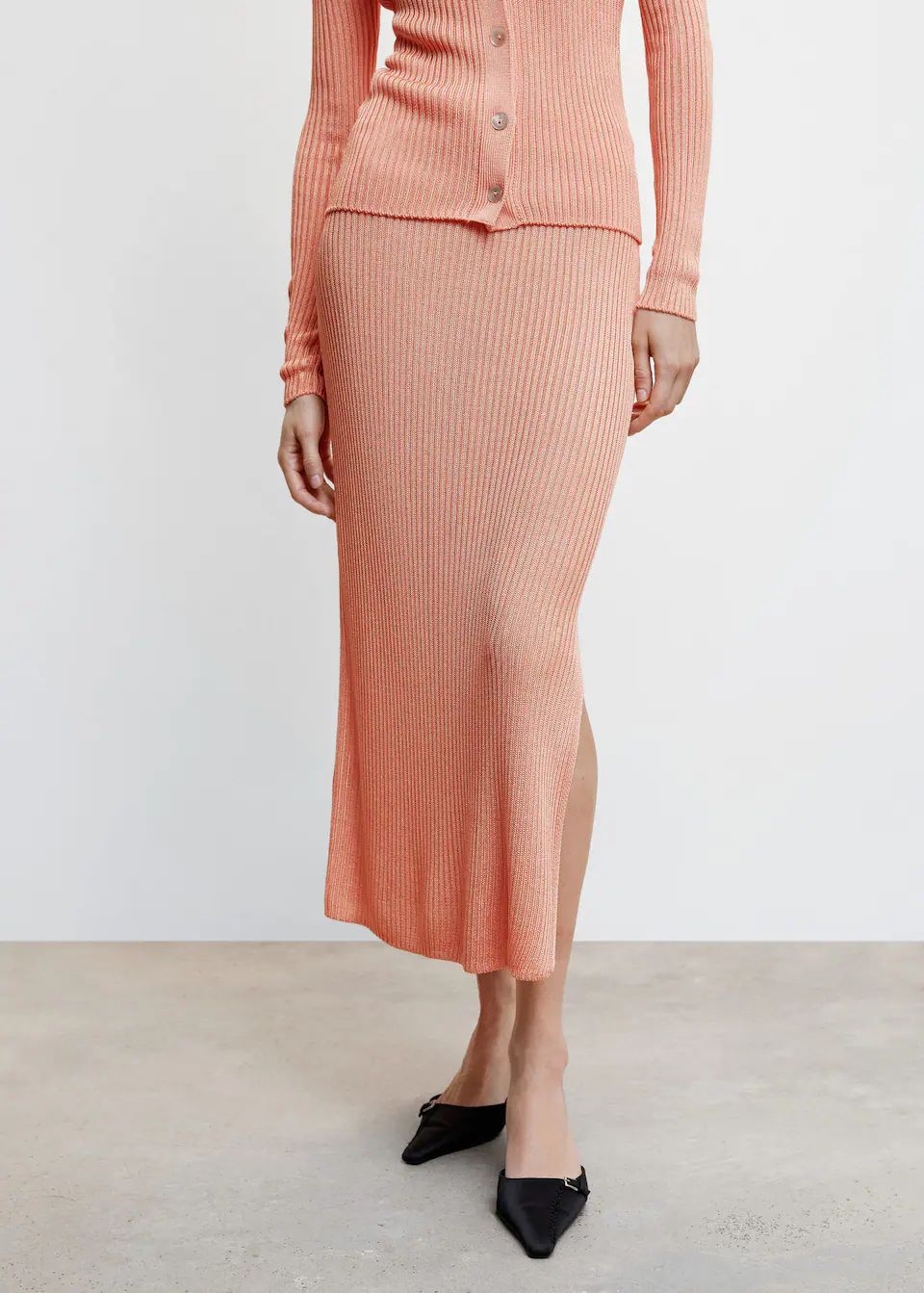 Cable knit skirt | MANGO (US)