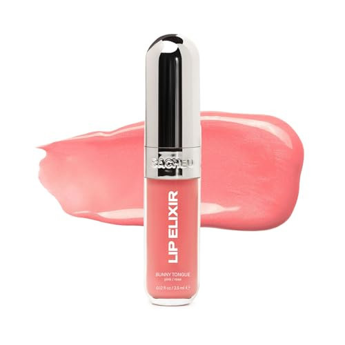 Sacheu Lip Elixir Nourishing and Hydrating Lipgloss — Moisturizing Plumping Lip Gloss Enriched with Collagen, Non-Sticky Lip Color Smooth High-Shine Finish, Vegan & Cruelty-Free, Bunny Tongue (Pink) | Amazon (US)