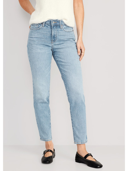 High-Waisted OG Straight Cotton-Hemp Blend Ankle Jeans for Women | Old Navy (US)