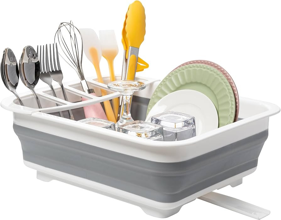 Tiawudi Collapsible Dish Drying Rack, Pop Up Dinnerware Drainer, Portable Plate Organizer for Kit... | Amazon (US)