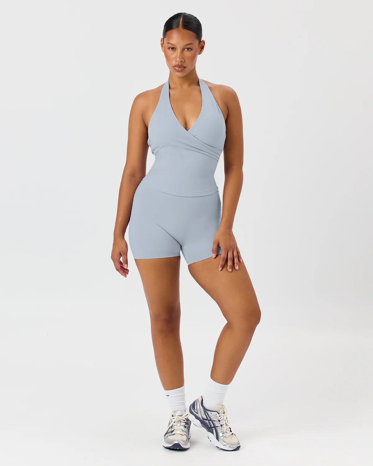 Form Invisible Scrunch Shorts 5" | Dusty Blue | Crop Shop Boutique US