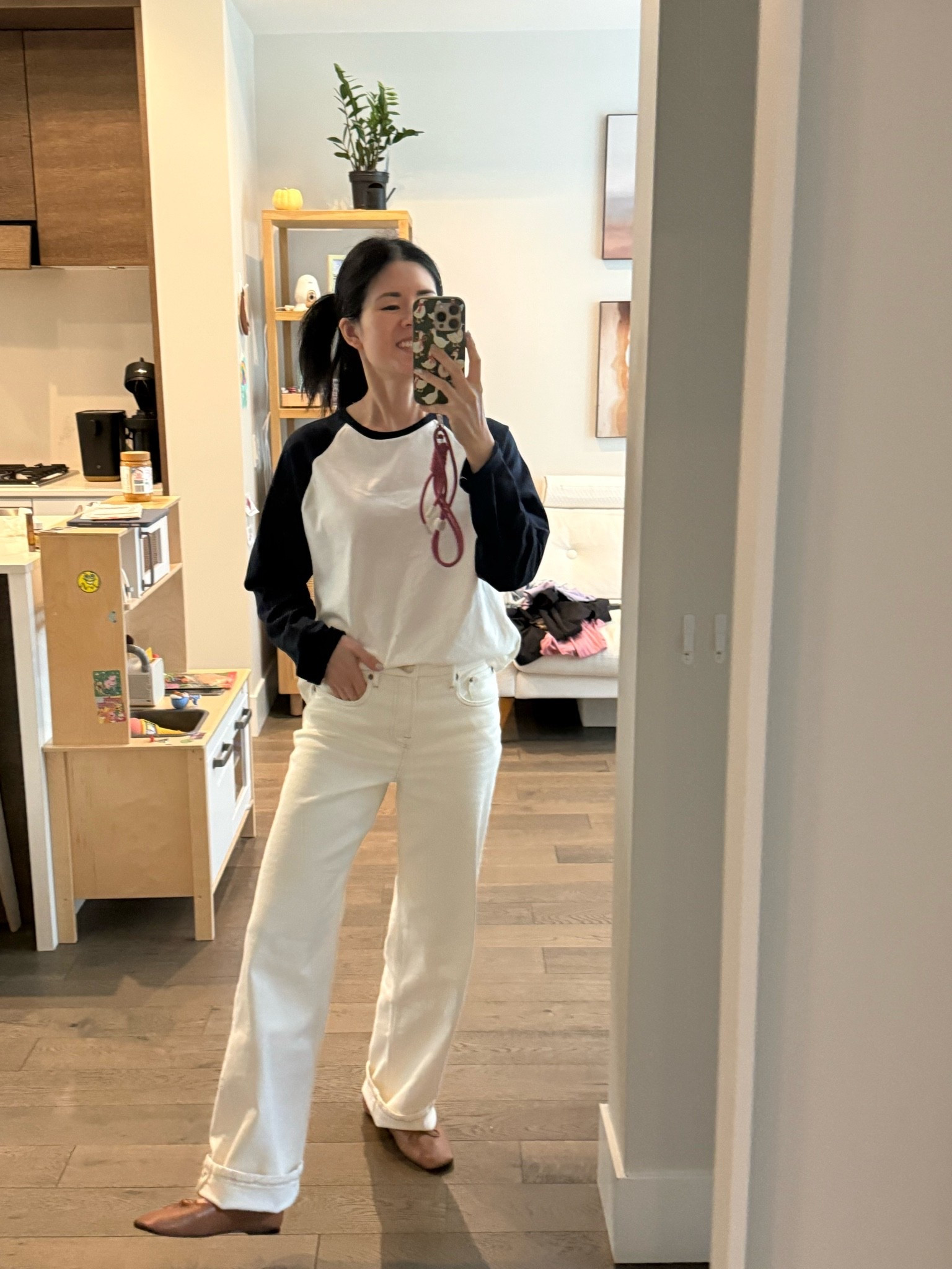 Aritzia top/ sold out. Linked a similar from zara. 
Everlane jeans: runs large. I’m in my regular size for room at waist.

#LTKcanada #LTKsummer