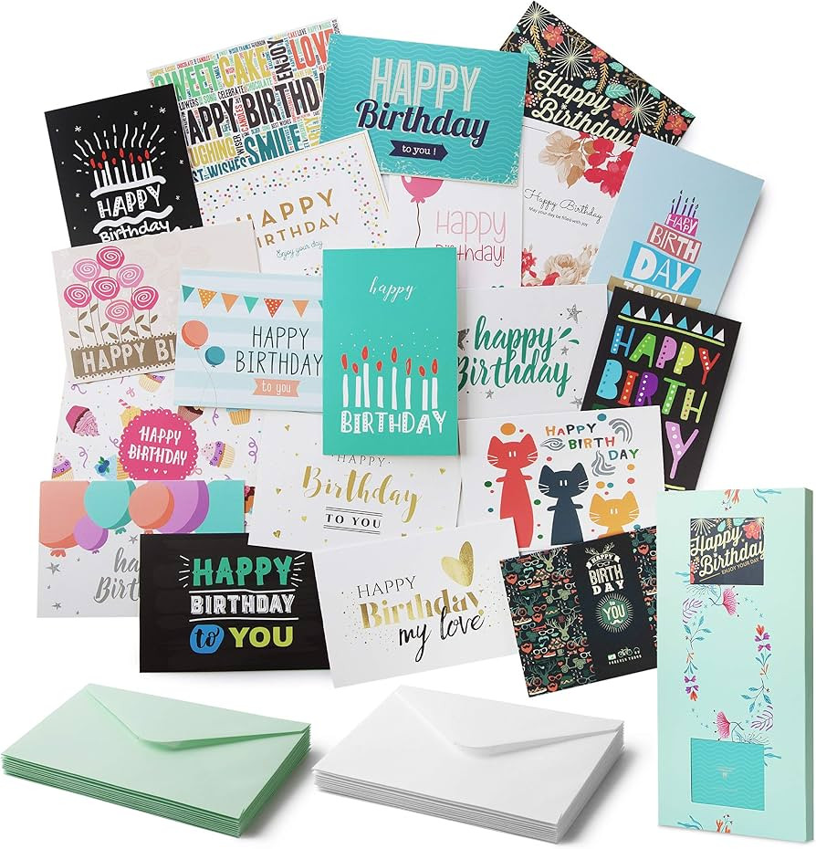 Mr. Pen Assorted Color Birthday Cards, 20 Pack, 4 x 6 Inches, Blank Inside, Includes Envelopes | Amazon (US)