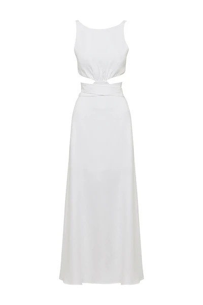 Comino Organic Linen Dress - White | BONDI BORN