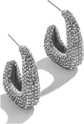 Sasha Pavé Geometric Hoop EarringsBaubleBar | Nordstrom