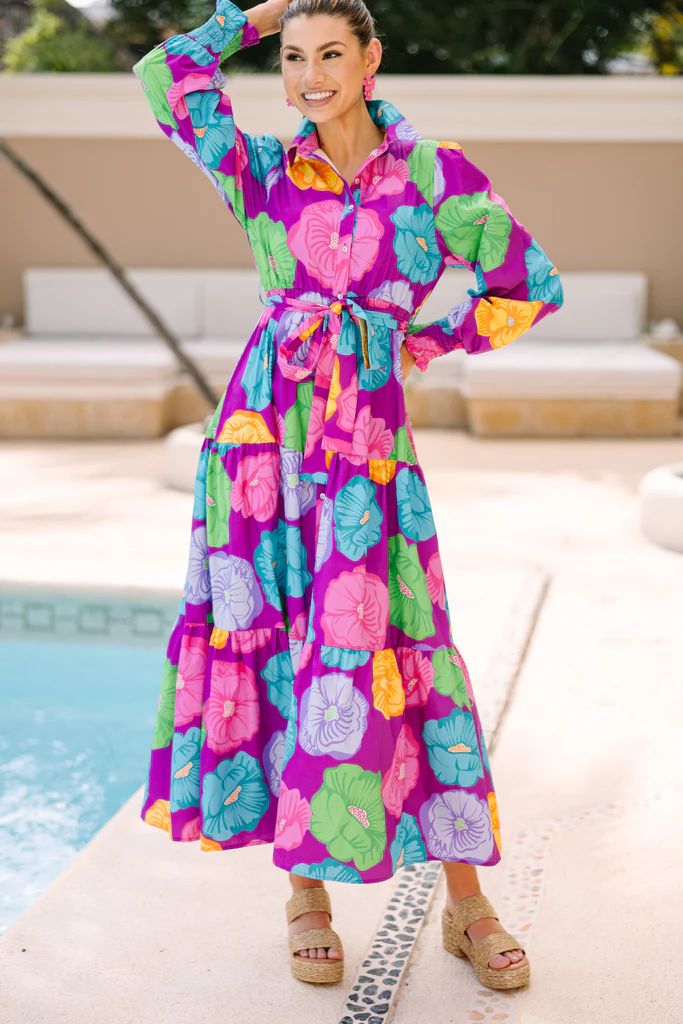 Hear You Out Purple Floral Maxi Dress | The Mint Julep Boutique