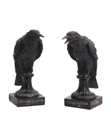 Set Of 2 Led Crow Candle Holders | TJ Maxx