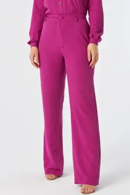 Calça PKS Alfaiataria Reta Rosa | Dafiti (BR)