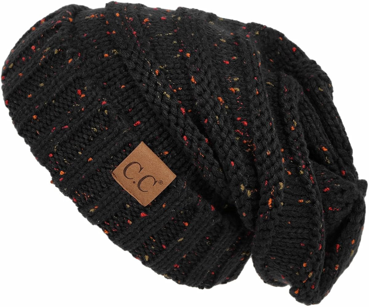 FunkyJunque Trendy Warm Oversized Chunky Soft Oversized Cable Knit Slouchy Beanie | Amazon (US)