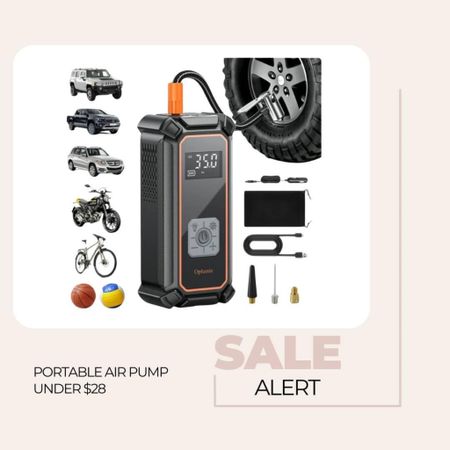 Travel need! 
Fashionablylatemom 
Save 52.00
Flash deal 
Popular pick 
Ophanie Cordless Portable Tire Inflator - 160 Psi Digital Pressure Gauge,Air Compressor for Car Tires with Automatic Shutoff ,Emergency LED Light, Compact Automotive Pump,Black

#LTKGiftGuide