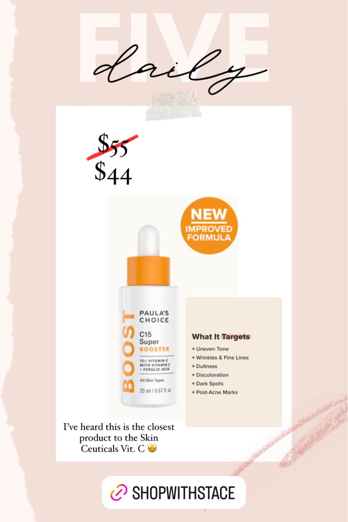 Paula’s Choice Vit. C on sale! 20% off 
Skincare over 40 

#LTKOver40 #LTKBeauty #LTKSaleAlert