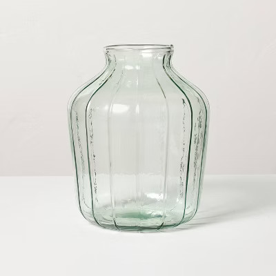 Ribbed Glass Decorative Flower Vase - Hearth & Hand™ with Magnolia | Target