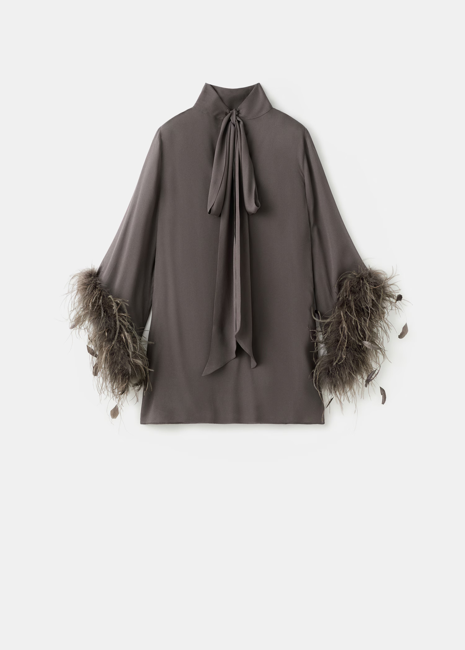 Feathered dress with bell sleeves | MANGO (UK)