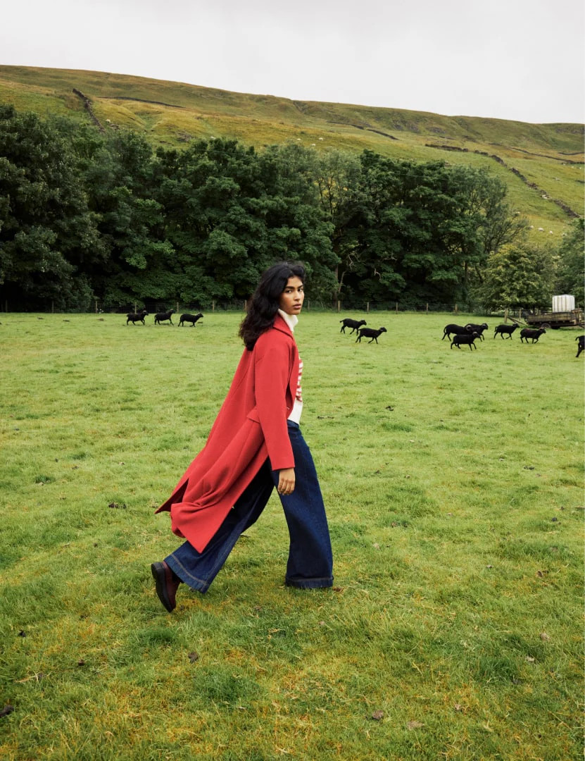 Oversized Red Double Breasted Wool Blend Coat | Nobody's Child