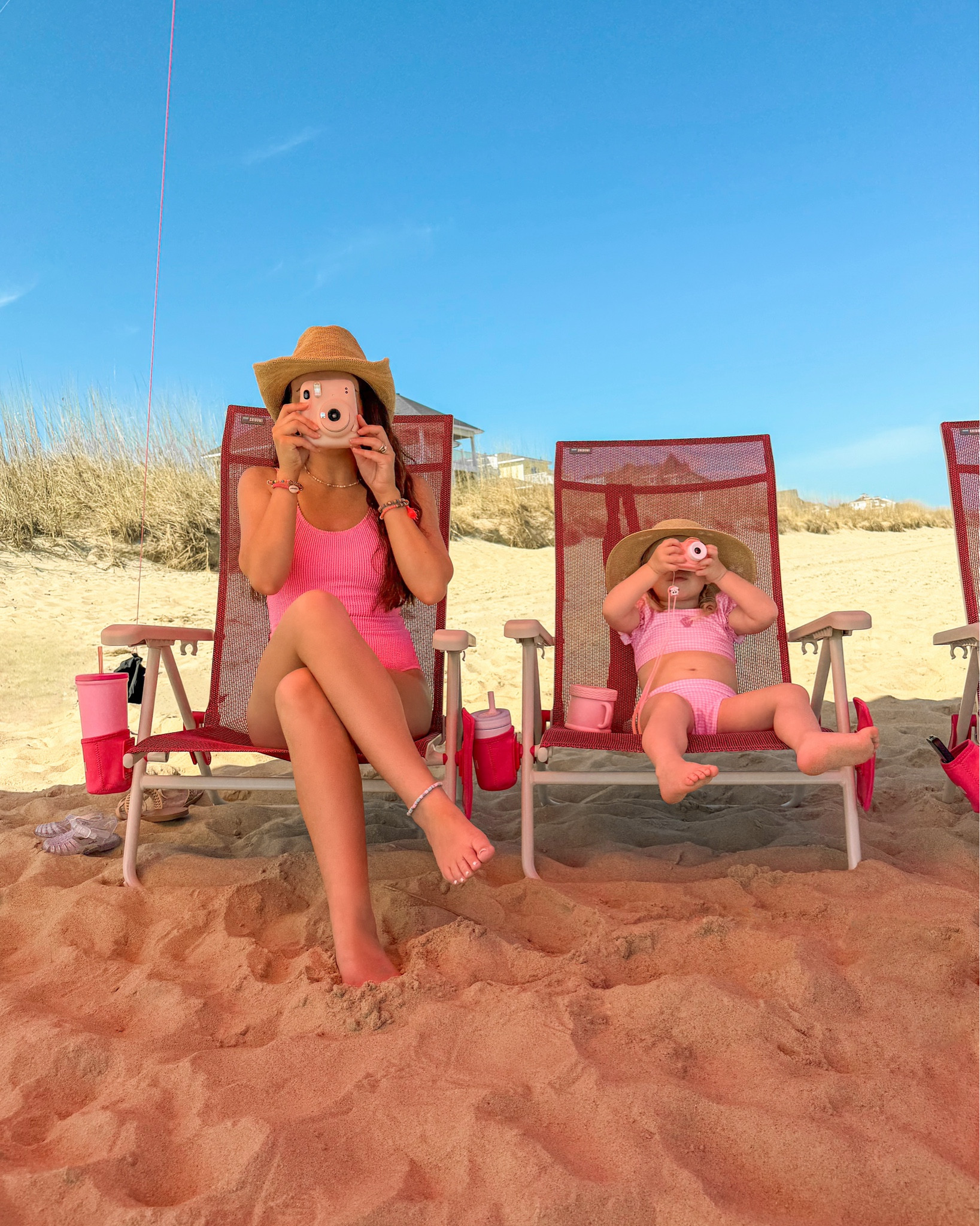 Pink one piece swimsuit - fits tts
Toddler pink two piece swimsuit
Target haul
Target swim
Beach chairs 
Beach shade 
Toddler beach hat
Beach day essentials 

#LTKdayinmylife #LTKmomlife #LTKSwim